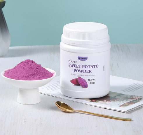 1LB/454g,Natural Premium Purple Sweet Potato Powder Purple Food Coloring,No Additives & Gluten Free.