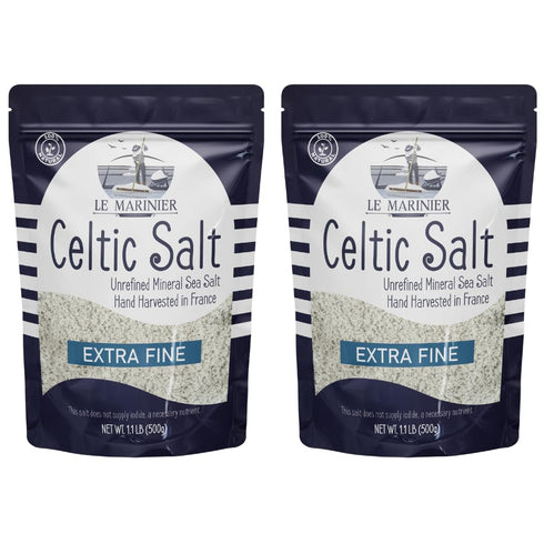 Le Marinier Celtic Salt Organic Extra Fine, 1.1lb - 18oz Pack of