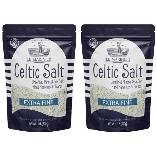 Le Marinier Celtic Salt Organic Extra Fine, 1.1lb - 18oz Pack of
