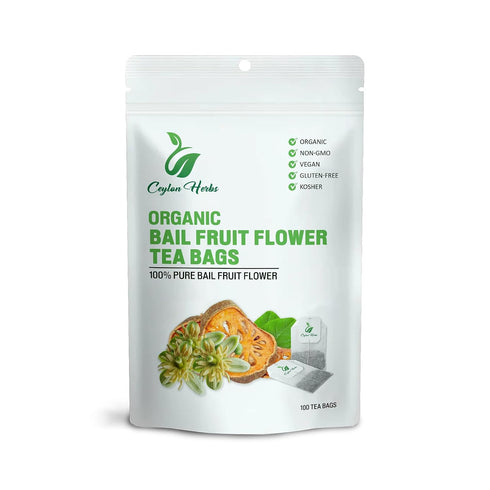 Bael Fruit Flower Tea Bags - 100% Pure, Organic, Wild-Crafted Herbal Tea