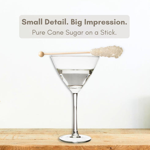 (25 Count) Civilized Coffee Premium Sugar Sticks Rock Candy Swizzle Stirrers for Coffee, Tea & Cocktails, Individually