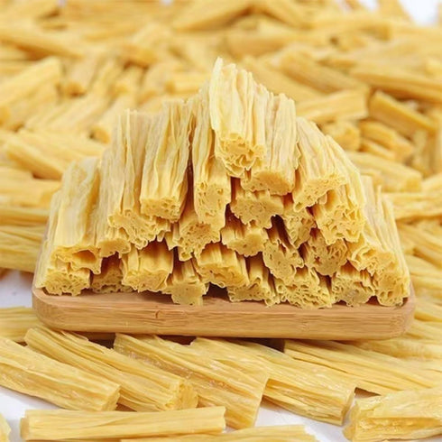 JIDUQIU 10.58OZ/ 300g Dried Tofu Skin Strips, Bean Curd Strips, Soy Tofu Strips for Stir-fry, Hot Pot, Soup, Cold