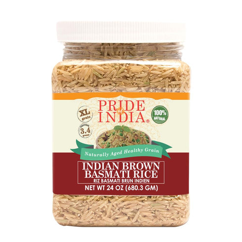 Pride of India Extra Long Brown Basmati Rice 1.5 lbs | Aromatic