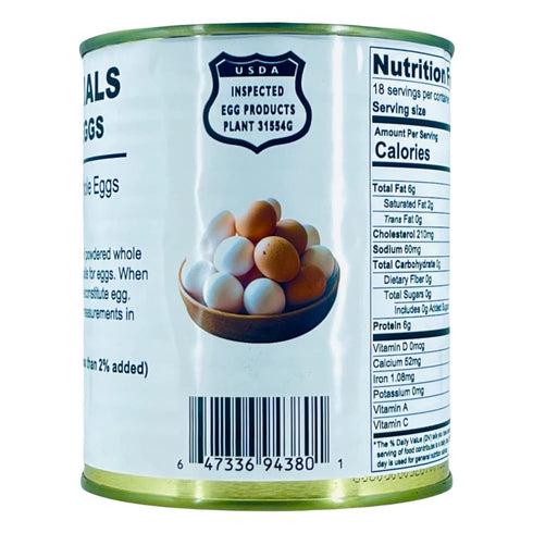 10-Year 8 oz #2.5 18 Pack 1 Future Essentials Powdered Whole Eggs Shelf Life, Easy Prep Powdered Eggs for Survival