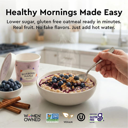 Pack 12 Pack Mylk Labs Variety Protein Oatmeal Cups, Whole Grain, Low Sugar, High Fiber Healthy Breakfast, Quick