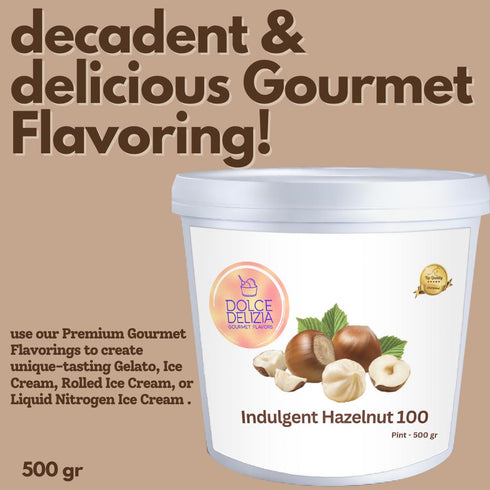 (500g, 1.1 lbs) Hazelnut Paste Flavoring for Gelato, Rolled Ice Cream, and Ice Cream. Made with Natural Hazelnuts