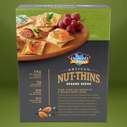 Blue Diamond Artisan Almond Nut Thins, Sesame Seed, 4.25 Oz