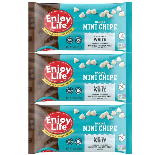 Enjoy Life Baking White Chocolate Mini Chips, 9 oz Bags (Pack of