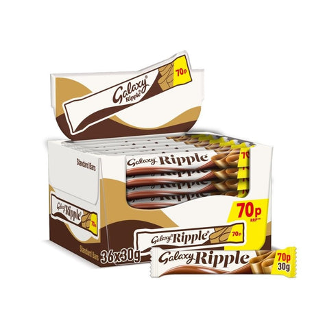GALAXY Ripple Milk Chocolate Snack Bar 30g (Pack of 36) - Imported from