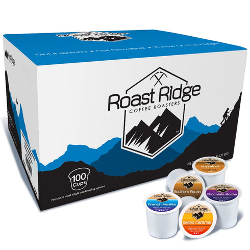 Pack, 100 Count (20 Roast Ridge Single Serve Coffee Pods for Keurig K-Cup Brewers, Variety each: Salted Caramel