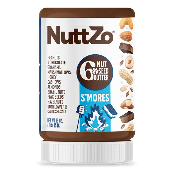NuttZo Smores Nut & Seed Butter 16oz | Creamy Blend with Peanuts,