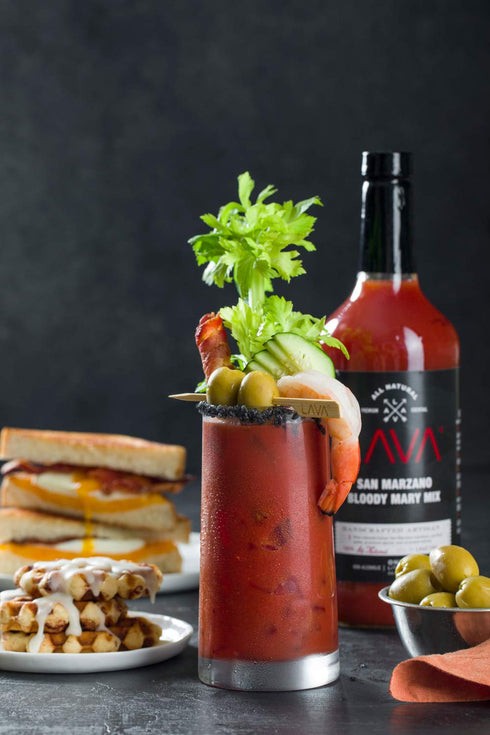 1-Liter (33.8oz) LAVA Premium Bloody Mary Mix made with Italian San Marzano Tomatoes. Gluten Free, Vegan, No Added