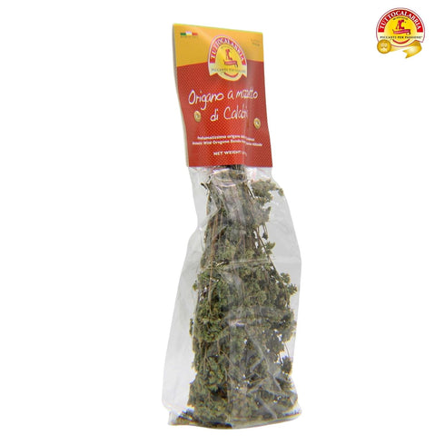 TUTTOCALABRIA Dried Calabrian Oregano on the Stem - 40 g, All Natural, Product of Italy
