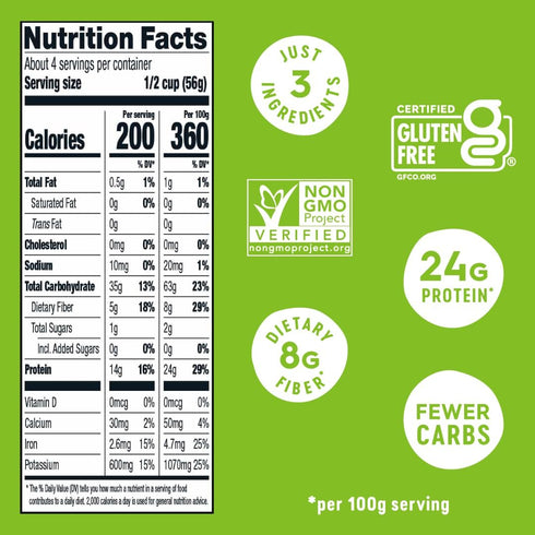 Elbow 8 oz (3 Pack) Veggiecraft Farms Pasta - NEW IMPROVED RECIPE - Protein Pasta, Cauliflower Pasta w/Lentils & Peas