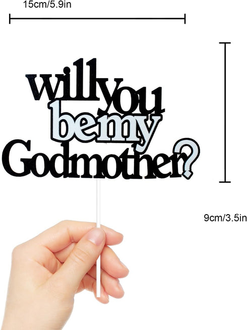 LHCING Will be my Godmother Birthday Cake Topper - New Godmother Announcement Party Cake Topper - Godparents Proposal