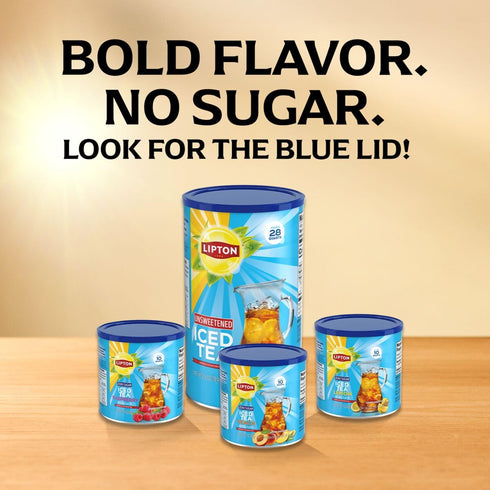 10 (Pack 6) Lipton Zero Sugar Iced Tea Mix, Raspberry Flavor Black Iced Tea, Makes Quarts