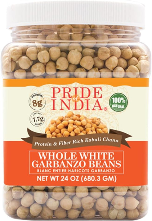 Pride Of India - Indian Whole White Garbanzo Beans 10mm - Protein