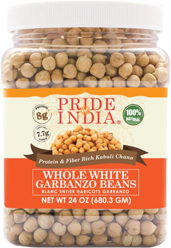 Pride Of India - Indian Whole White Garbanzo Beans 10mm - Protein