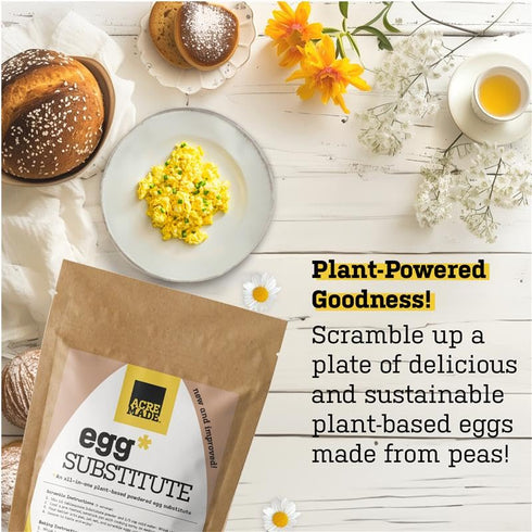 3 (1 pack (5.6 oz)) AcreMade Plant-Based Egg Substitute, Dry Powder, Shelf Stable, Vegan, Gluten Free, Soy-Free, Low