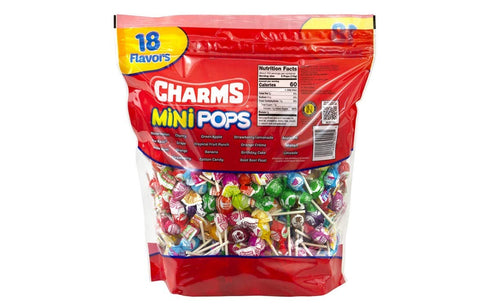 Charms Mini Pops - 18 Assorted Flavors with Resealable Bag (300 Count)