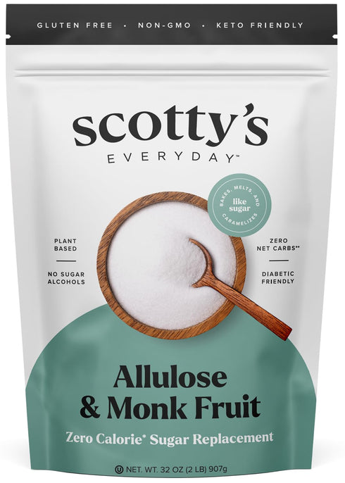 Scotty's Everyday - Allulose and Monk Fruit Sugar Replacement, Zero Calorie, Non-GMO,