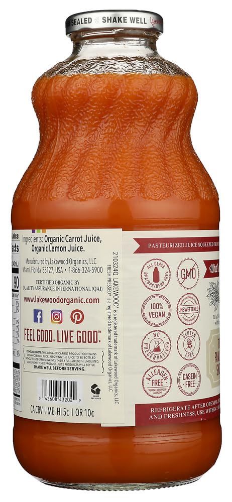 32 oz Lakewood - Organic Pure Carrot Juice