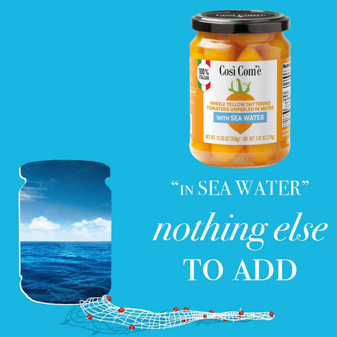 (12.354 oz) 350 100 Cos Com', Whole Yellow Datterini Tomatoes in Sea Water, g,low-acid, No additives, no preservatives