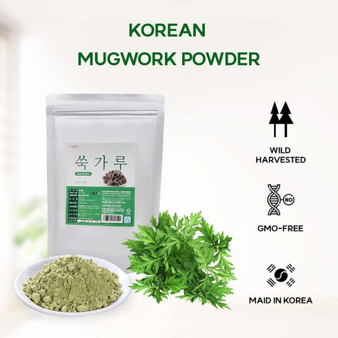 K-Herb 100% (10.6 oz (300g), Korean Mugwort Powder, Pure Ssuk-Garu from Korea, Finely Ground Artemisia Princeps