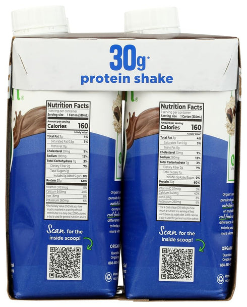 4pk, 11 ORGAIN Chocolate Fudge Protein Shake FZ