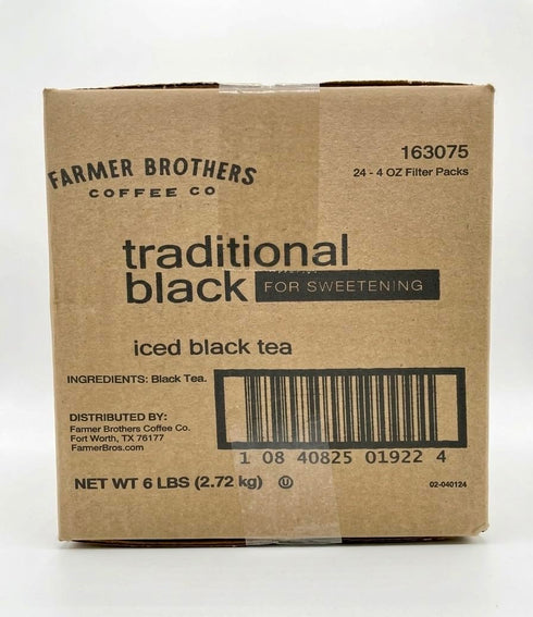 Farmer Brothers 24/4oz Ice Tea Fresh Brew Black Iced Tea for Sweetening Pk