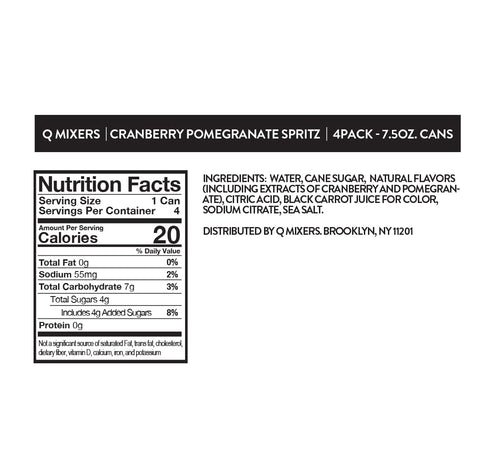 20 7.5oz oz (Pack 24) Q Mixers Cranberry-Pomegranate Spritz, Ideal for Cocktails & Mocktails - Made with Real