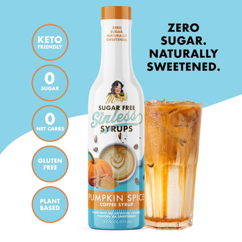 3pk 3 Pack Sugar Free Pumpkin Spice Coffee Syrup - Stevia Based, No Sugar Alcohols or Sucralose, No Artificial