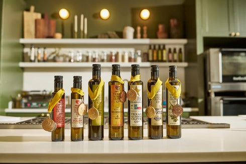 Country (16.9 oz) Texas Hill Olive Co Garlic Infused Olive Oil - Cold Pressed Gourmet EVOO Olive Oil - Great