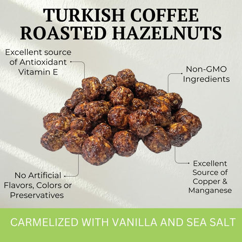 5 OZ Otto Nuts - Turkish Coffee Roasted Hazelnuts, Non-GMO Naturally Vegan Snack, Good Source of Protein |