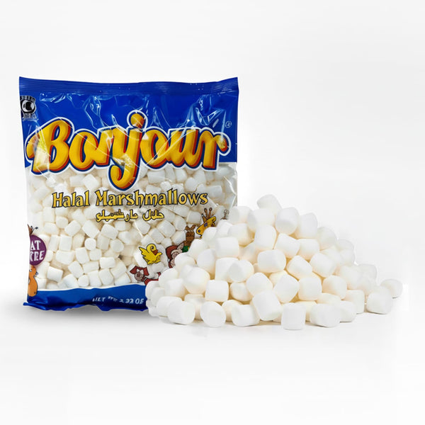 Bonjour Mini Marshmallows - Halal Gelatin, Low Fat & Dye Free Small