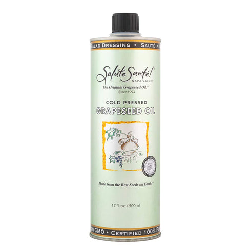 Cold Pressed Grapeseed Oil by Salute Sante! Healthy Non-GMO Cooking Oil for Salad Dressings, 500 Milliliter