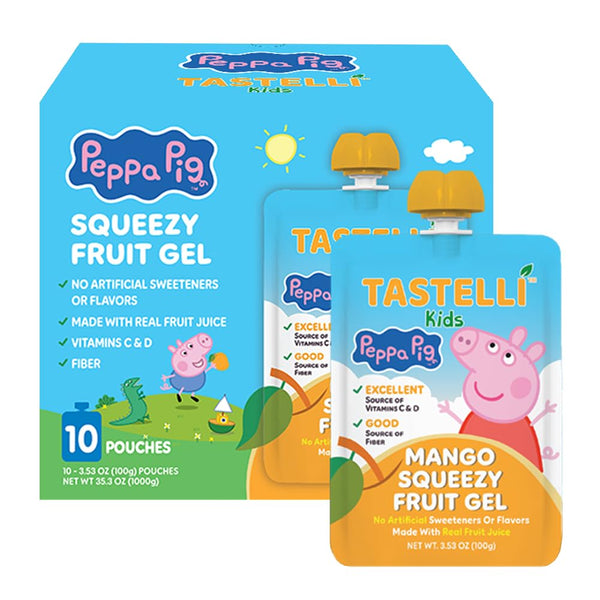 Tastelli Peppa Pig Kids Squeezy Fruit Gel Mango Flavor No Artificial Sweeteners