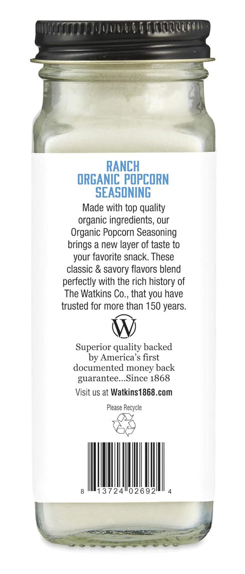 Watkins Gourmet Organic Ranch Popcorn Seasoning, 3.6 oz