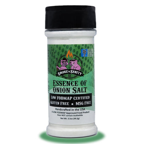Smoke n Sanity Essence of Onion Salt, Certified Low FODMAP Seasonings, Gluten Free, Kosher, Dairy Free, 3.5 Ounce Shaker