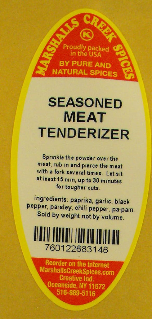 11 oz. Marshalls Creek Spices SEASONED MEAT TENDERIZER NO SALT Kraft Stand Up Pouch ECO Friendly Recyclable Mailer