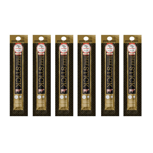 Aufschnitt Grass Fed Beef Jerky Sticks, Low Sodium, Certified Kosher, 6 Pack, Pepper