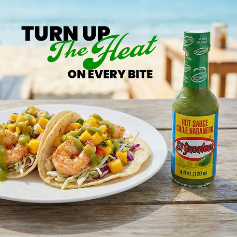 4 oz (120 ml), (Pack 1) El Yucateco Green Habanero Hot Sauce, Authentic Mexican Chile Habanero Sauce, fl Gluten Free