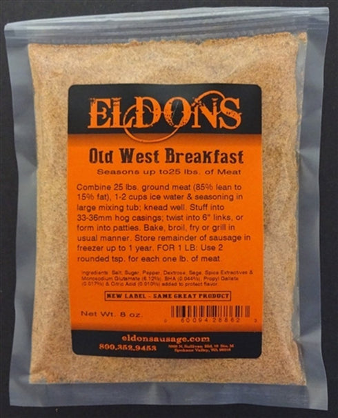Eldons Old West Style Fresh Breakfast Sausage Seasons 25 Lbs. #886