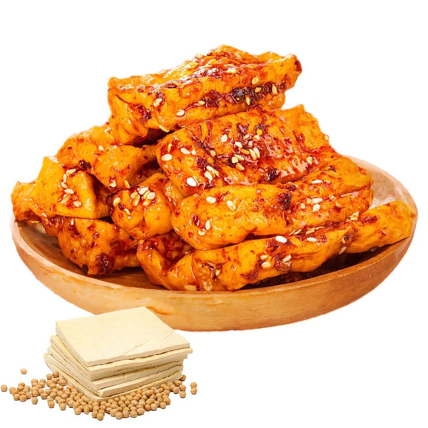 laweny Dried tofu ,Spicy dried tofu3.52oz/100g, ready to eat spicy tofu in open