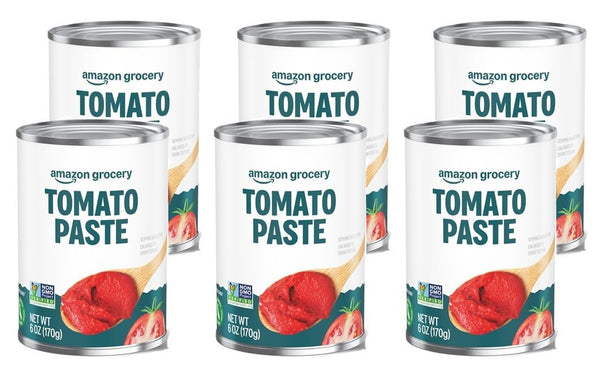 Amazon Grocery, Tomato Paste, 6 Oz, Pack of 6 (Previously Amazon Fresh,