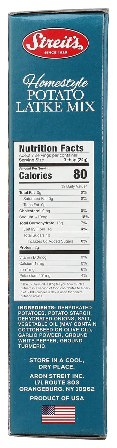 (6oz, Pack 3) Streit's Homestyle Potato Latke Mix - Kosher Certified, Suitable for Passover, Gluten Free, No MSG Added