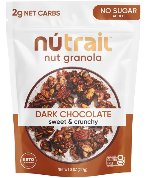 NuTrail Nut Granola Cereal, Dark Chocolate, No Sugar Added, Keto, Low Carb,
