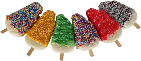 Jilukibo 6 Pack Artificial Popsicle with a Bite, Realistic Fake Ice Cream Bar Simulation Imitation Cake Desserts Food