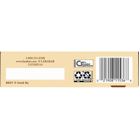 6 9.6 oz Larabar Chocolate Chip Cookie Dough Fruit and Nut Bars, Gluten Free and Vegan, Ct