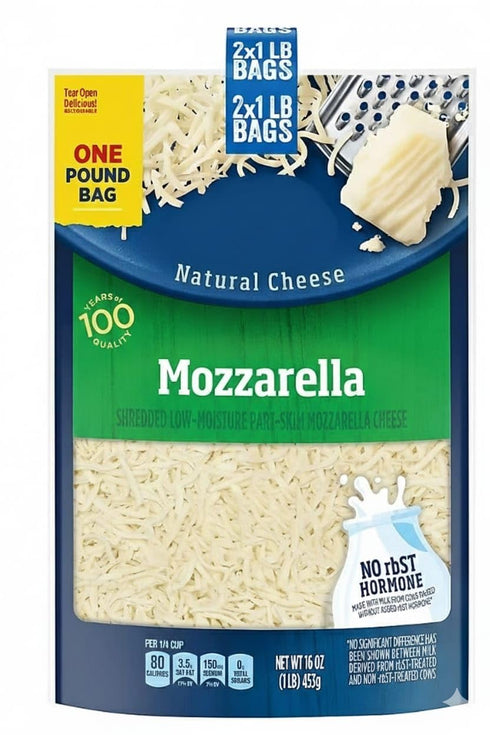 Generic Mozzarella Shredded Cheese , This bag of cheese comes pre-shredded to save